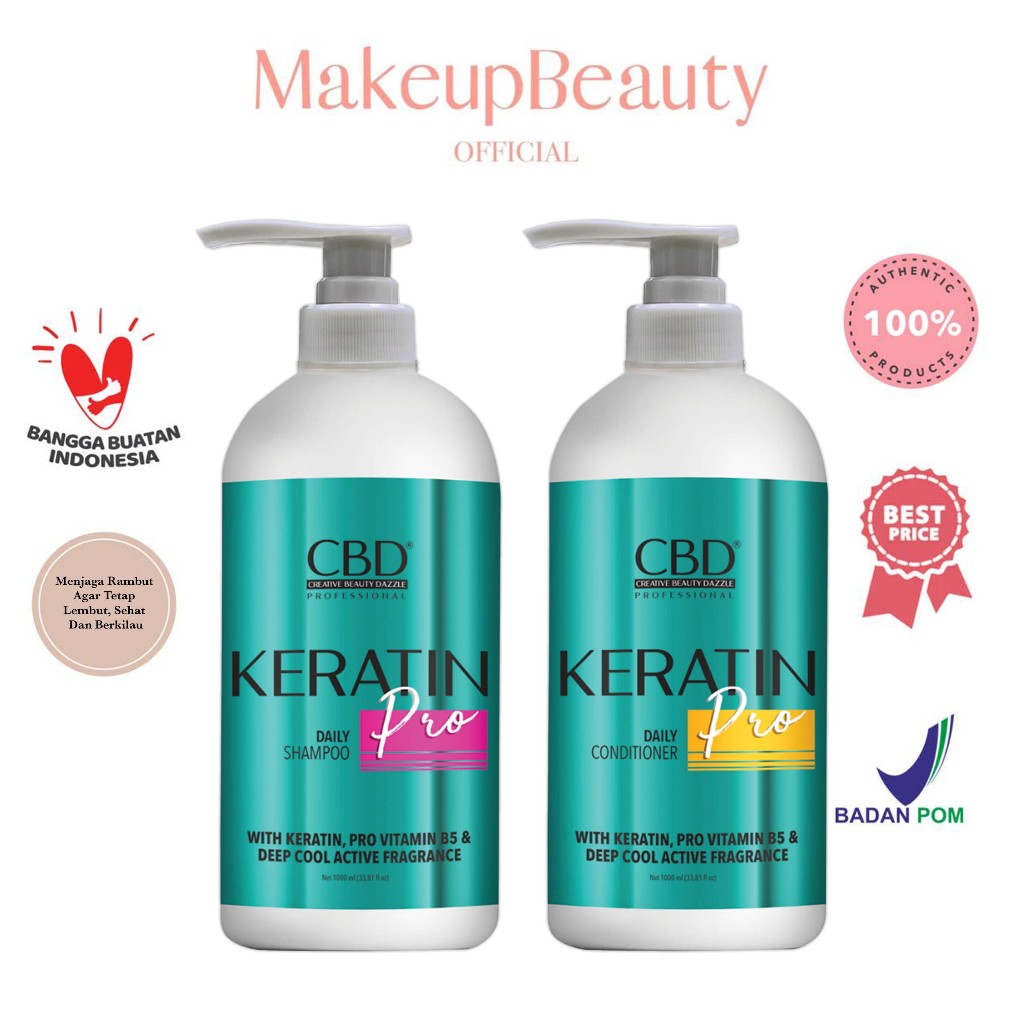 Jual CBD Professional Keratin Pro Daily Shampoo | Conditioner 1000ml ...