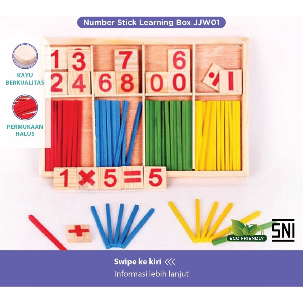 Jual Number Stick Learning Box / Intelligence Stick / Belajar Berhitung ...