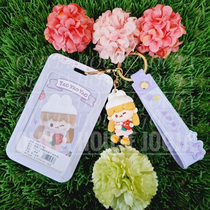 Jual ID Card Holder Girl Lucky Ungu Lilac Gantungan Kunci Girl Tao PC