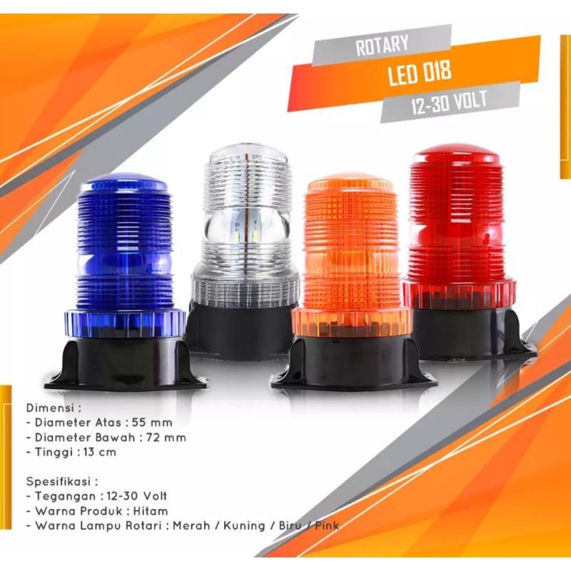 Lampu Rotary LED IP65 12/24V, Tahan Lama
