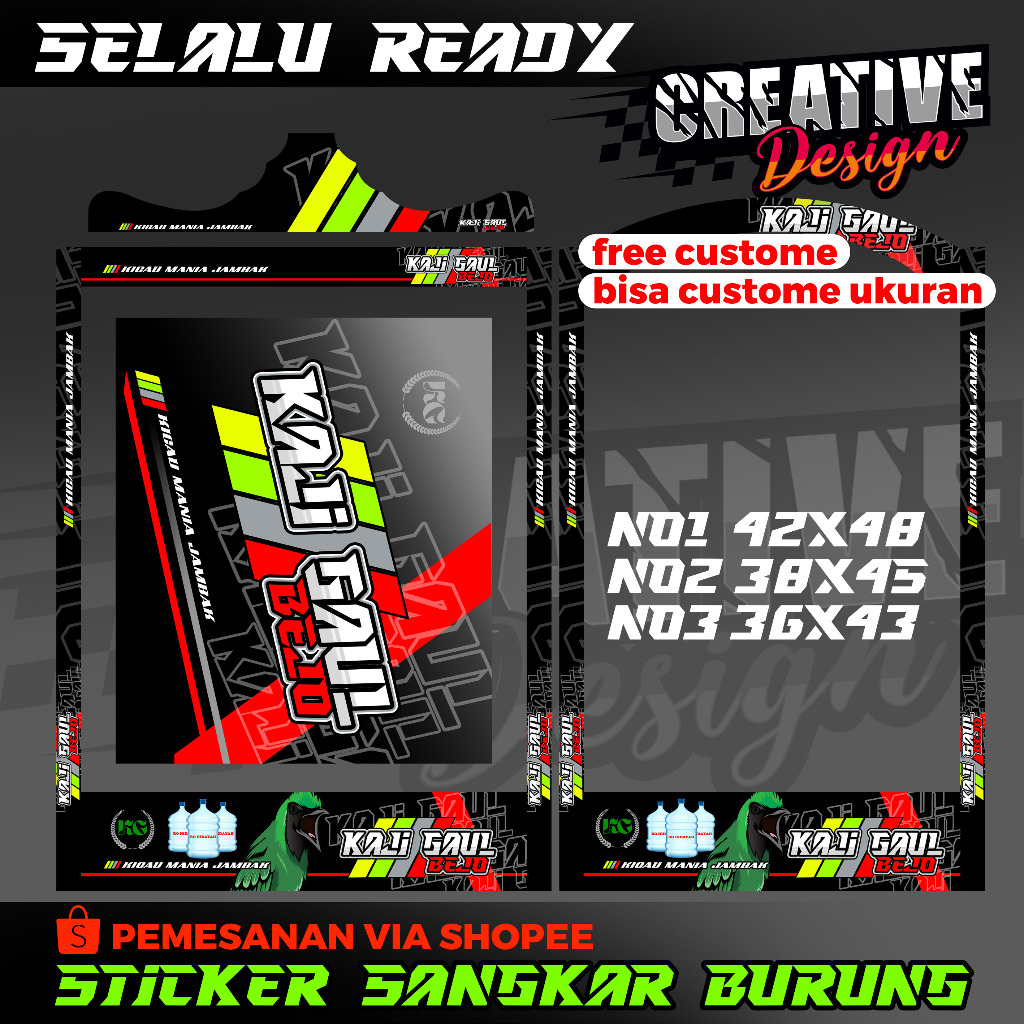 Jual STICKER SANGKAR KOTAK CUSTOM//STICKER SANGKAR BURUNG CUSTOM ...