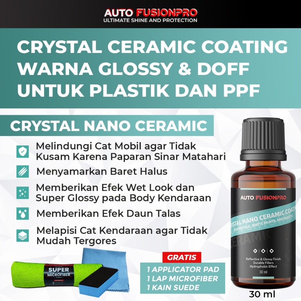 Jual Crystal Nano Ceramic Coating Untuk Cat Metalic, Doff, Plastik, PPF