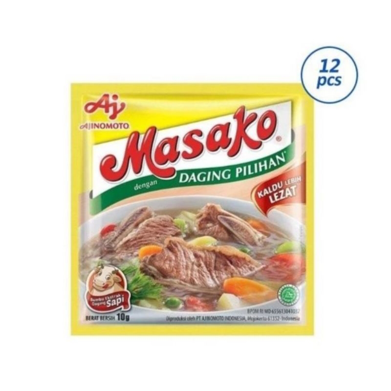 Jual Masako Sapi dan Ayam Penyedap Rasa renceng isi 12 sachet | Shopee ...