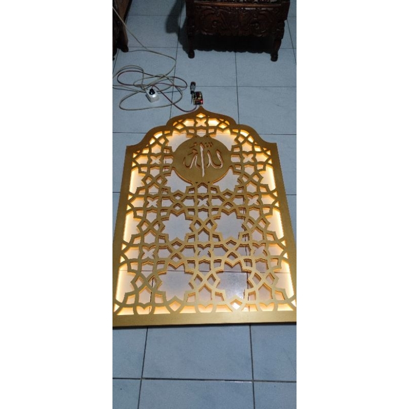 Jual Mihrab PVC Board 15mm 80x120 Gold LED | Shopee Indonesia