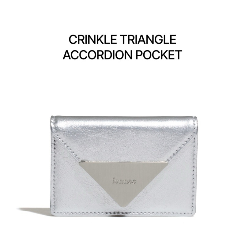 ■Fennec■ CRINKLE TRIANGLE ACCORDION POCKET SILVER FM1PK08 FENNEC CRINKLE TRIANGLE ACCORDION POCKET