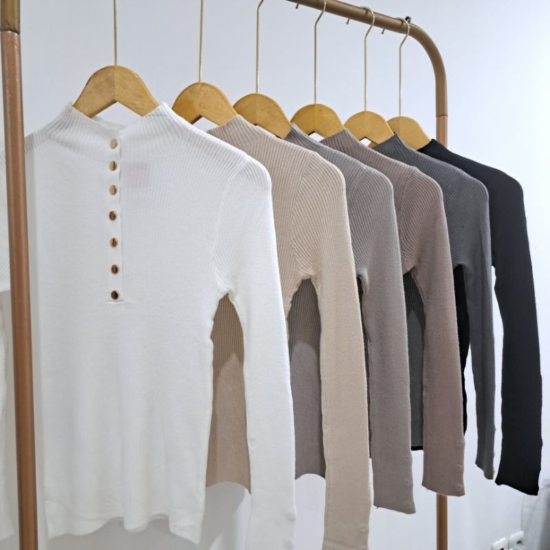 Jual PINKDOSE | ATASAN MANSET INARA KANCING | ATASAN PREMIUM KNIT BUSUI ...