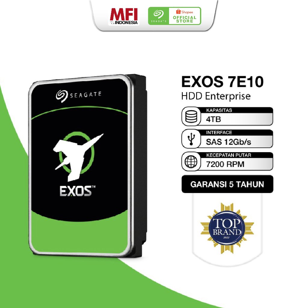 [SAS端子]Seagate EXOS 7E10　HDD 4TB 7200rpm ST4000NM024B Seagate - HD Exos 7E10 4TB Enterprise 7200 rpm SATA