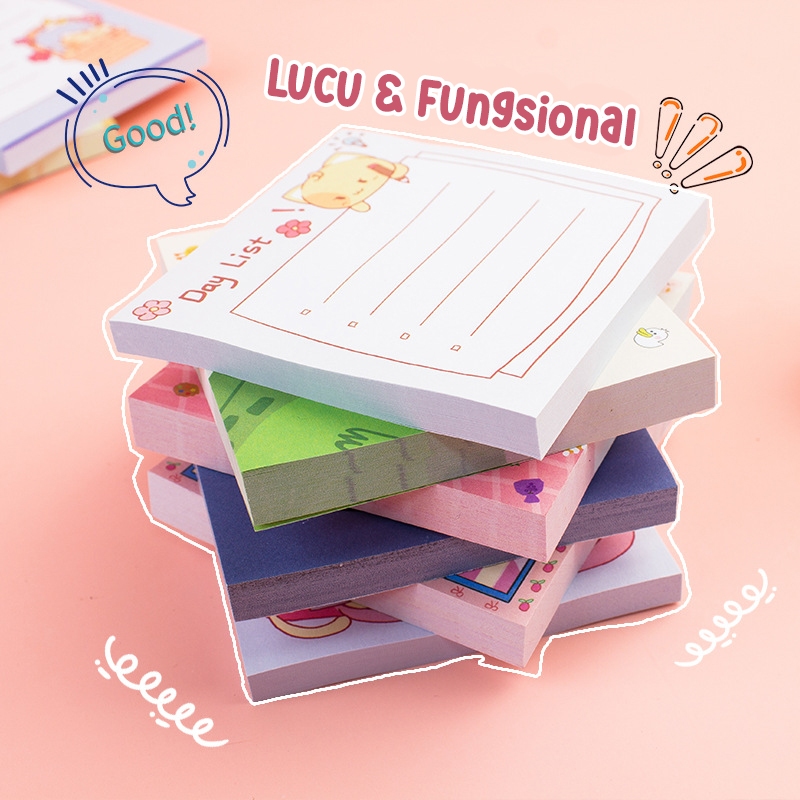 Jual Cartoon Sticky Notes Memo Label Pesan Tempel isi 100 Lembar ...