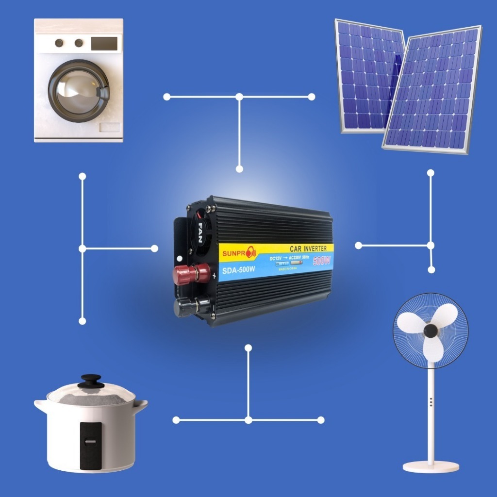 Jual Power Inverter SUNPRO SDA-500W CAS AKI MULTIFUNGSI - Inverter AC ...