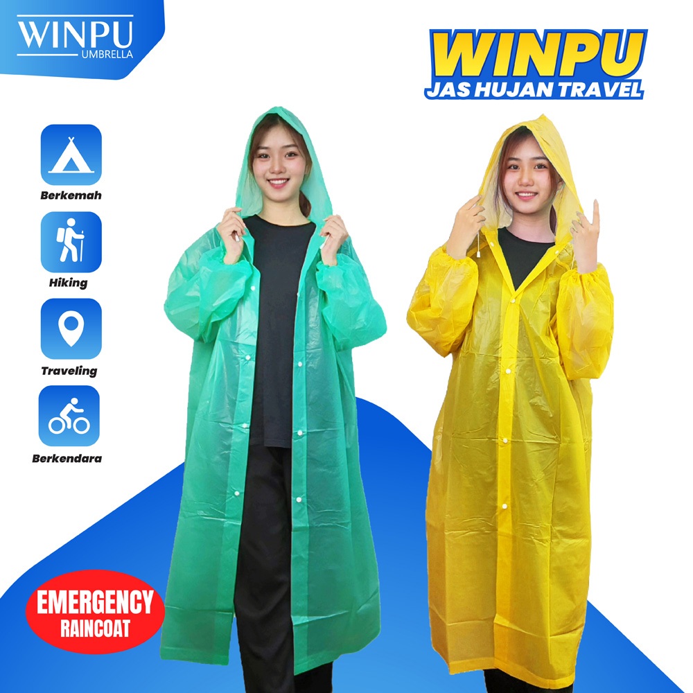 Jual BEST SELLER WINPU JAS HUJAN TRAVEL EMERGENCY MURAH BAHAN TEBAL ...