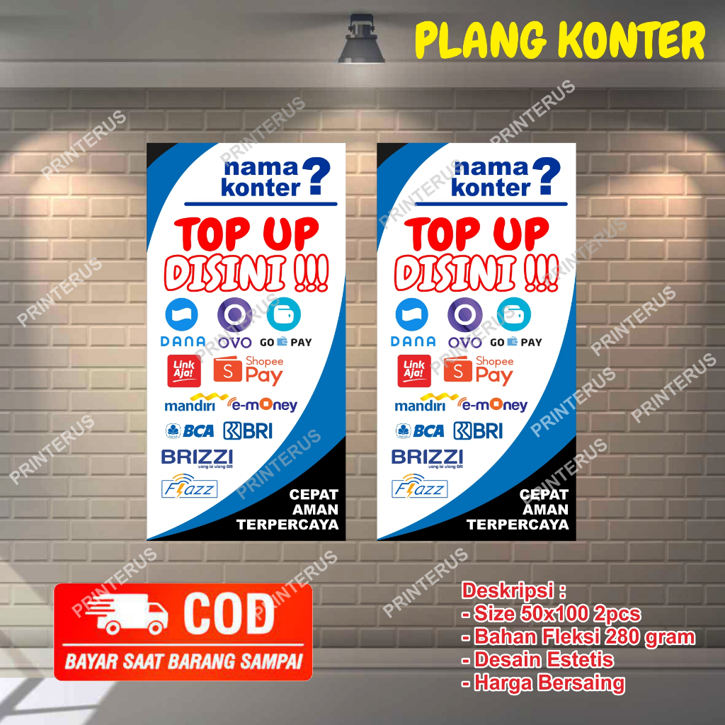 Jual Spanduk Banner plang toko konter hp counter handphone ukuran ...