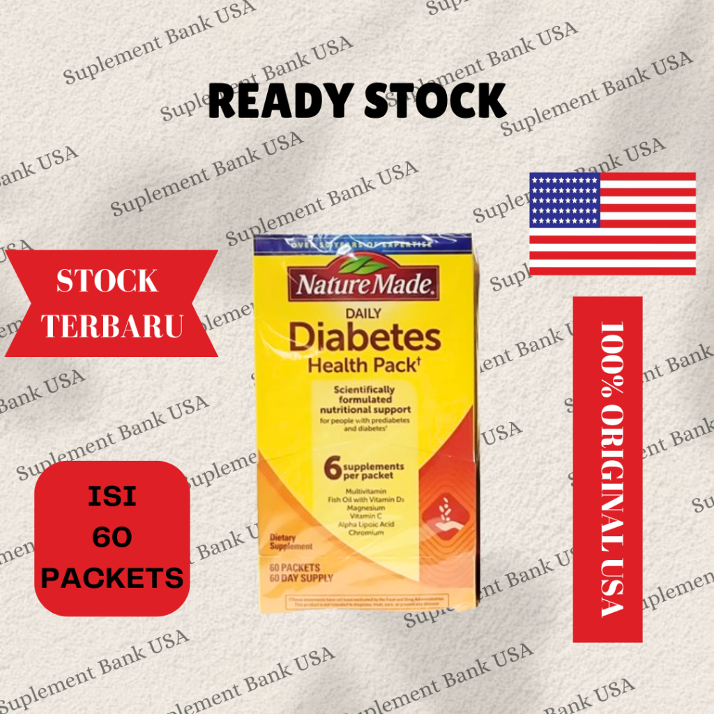 Jual [original Usa] Nature Made Daily Diabetes Health Pack 60 Packets