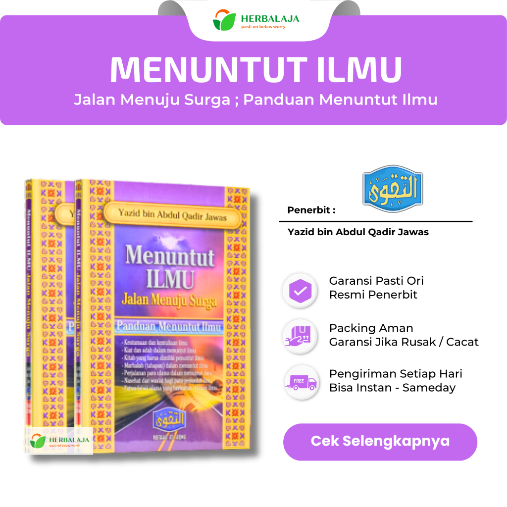 Jual Buku Menuntut Ilmu Jalan Menuju Surga Panduan Menuntut Ilmu Agama