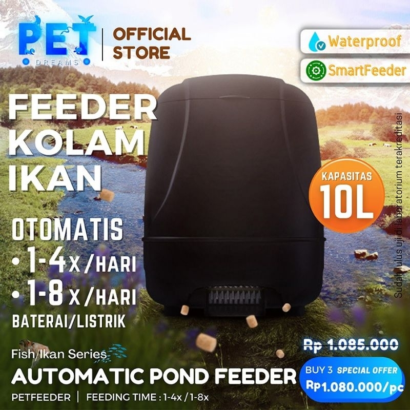 Jual FISH POND FEEDER 10L / AUTOMATIC FISH POND FEEDER / KOI FEEDER ...