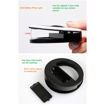 Lampu Selfie LED HP Smartphone Mini Ring Ringlight Spotlight Flash Lamp