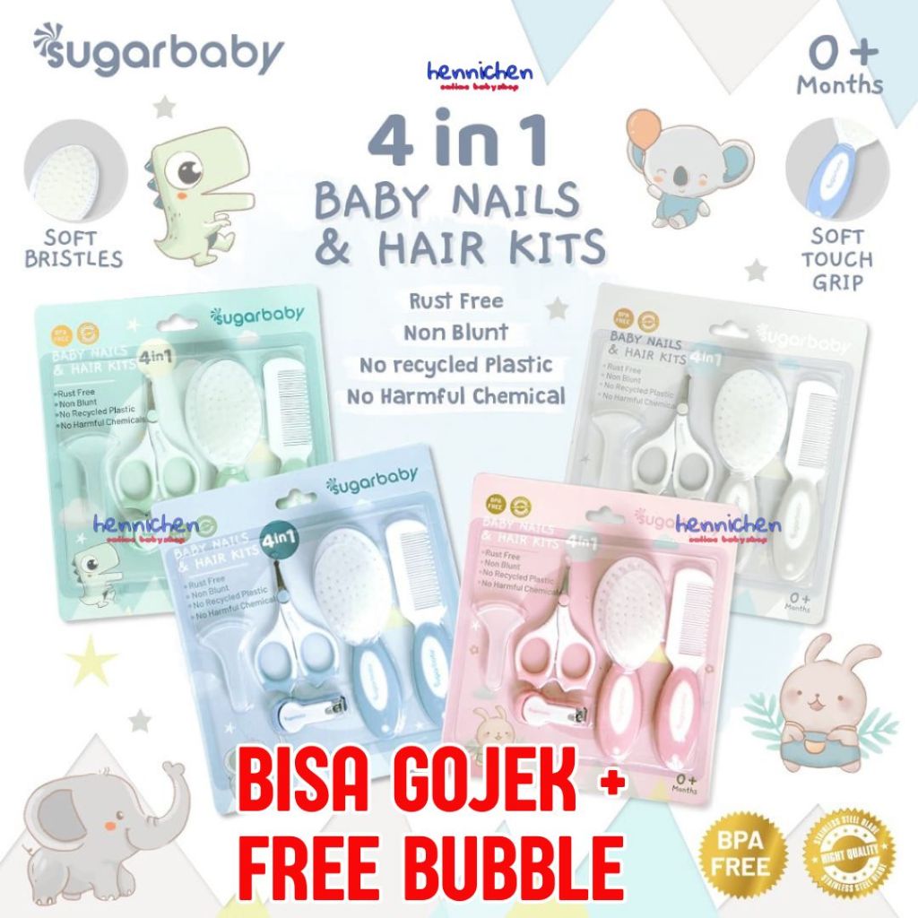 Sugar Baby Manicure 4in1 Baby Nail Hair Kits (Perlengkapan Perawatan Kuku  dan Rambut Bayi 4in1)