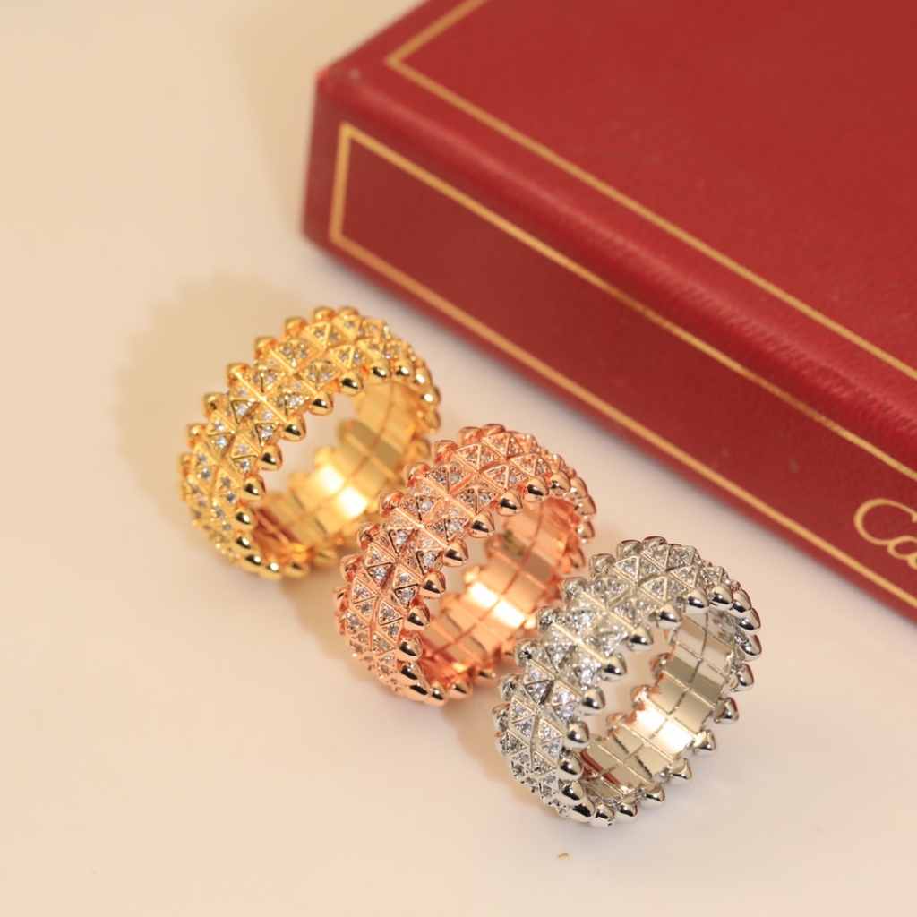 Jual Double Rivet Ring cincin emas wanita rose gold ring titanium ...