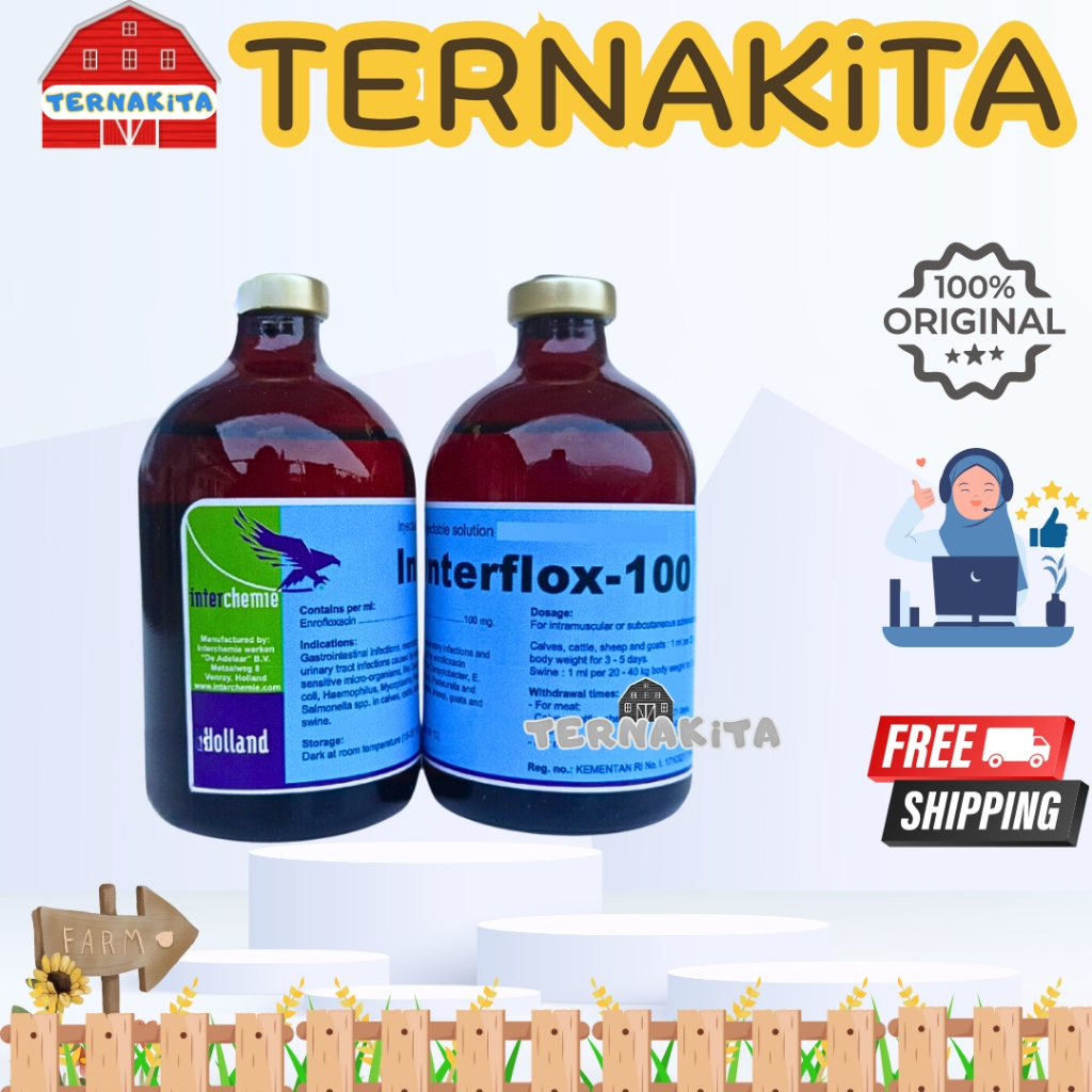 Jual INTERFLOX 100 ml Injeksi - Enrofloxacin Hewan Antibiotik ...