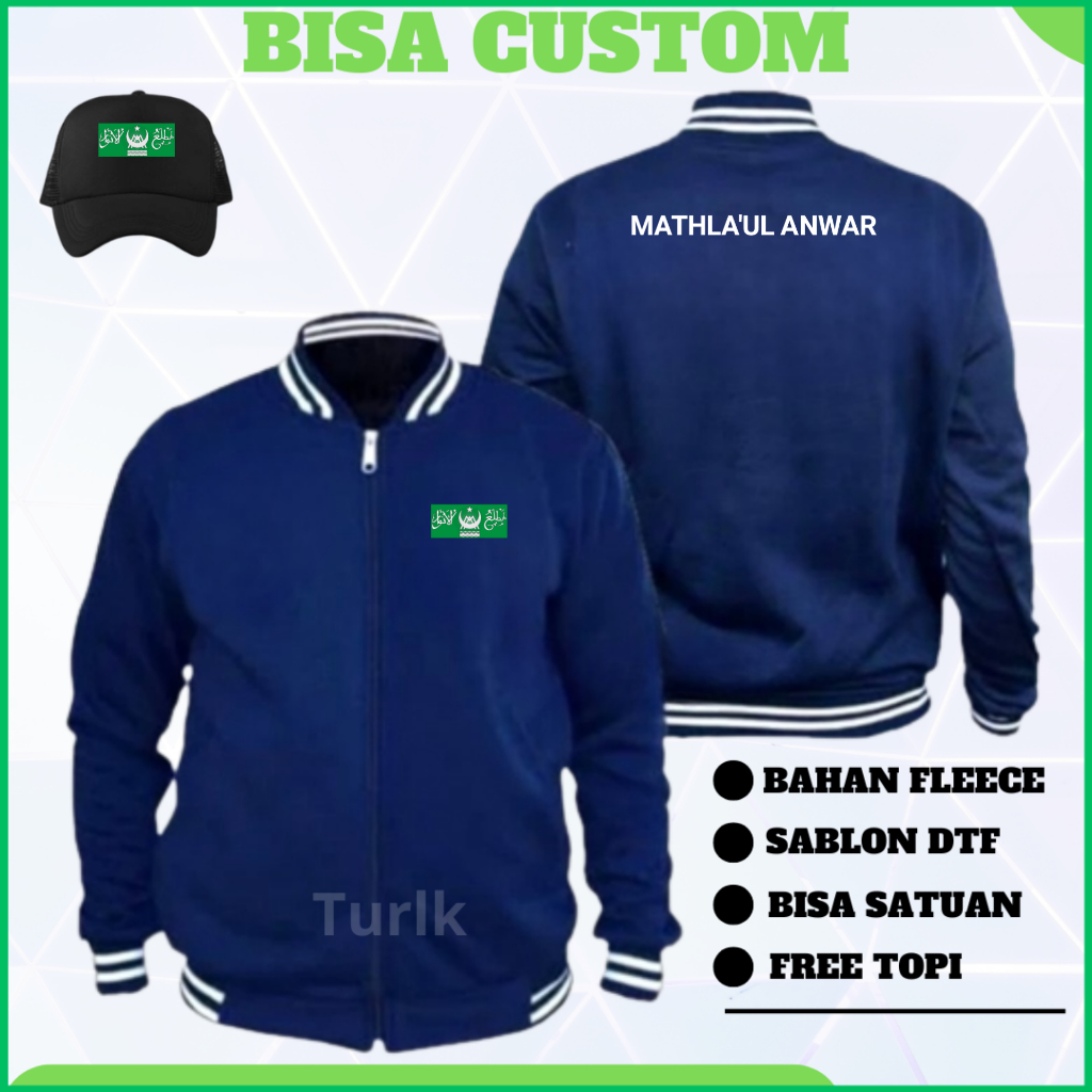 Jual Jaket Mathlaul Anwar Jaket Mathla'ul Anwar Varsity Custom | Shopee ...