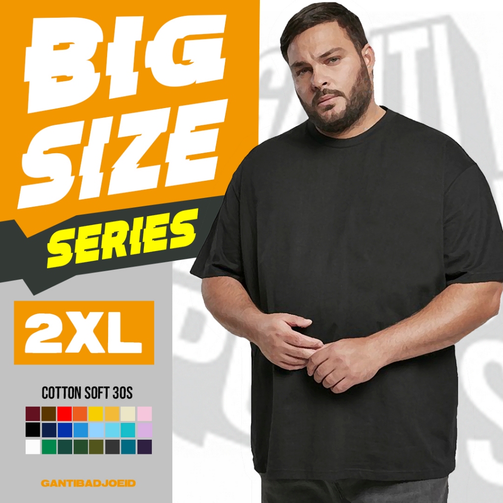 Jual big size series kaos basic cvc 30s 2xl pendek panjang shopee