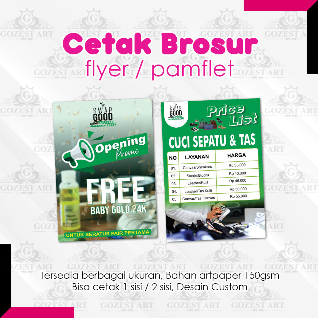 Jual Cetak Brosur Pamflet Flyer Murah Desain Custom Surabaya Brosur Laundry Sekolahan Usaha 4309