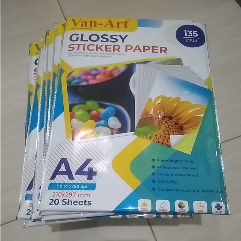 Jual Kertas Stiker Glossy A4 135 Gsm 20 Lembar Shopee Indonesia