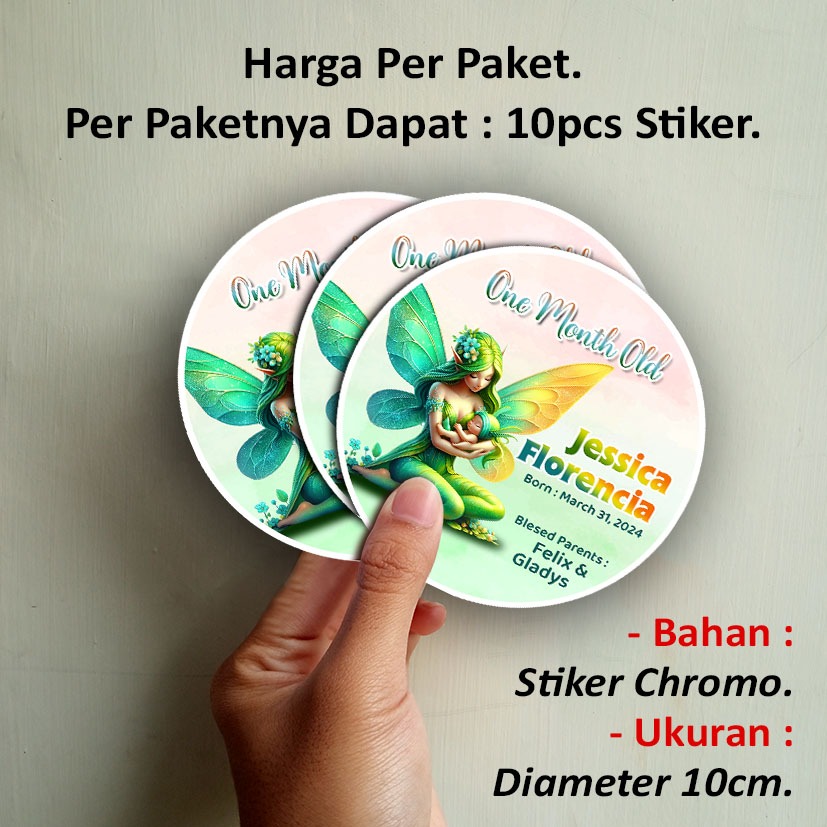 Jual STIKER KELAHIRAN BAYI ONE MONTH OLD BABY FAIRY MOM N BABY GIRL BOY ...