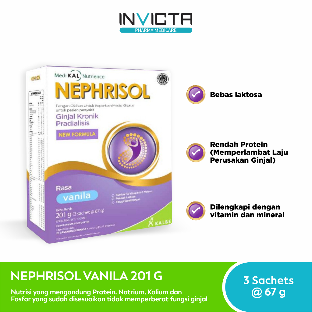 Jual Nephrisol Vanila (Nutrisi Rendah Protein Ginjal Kronik) - 201 gr ...