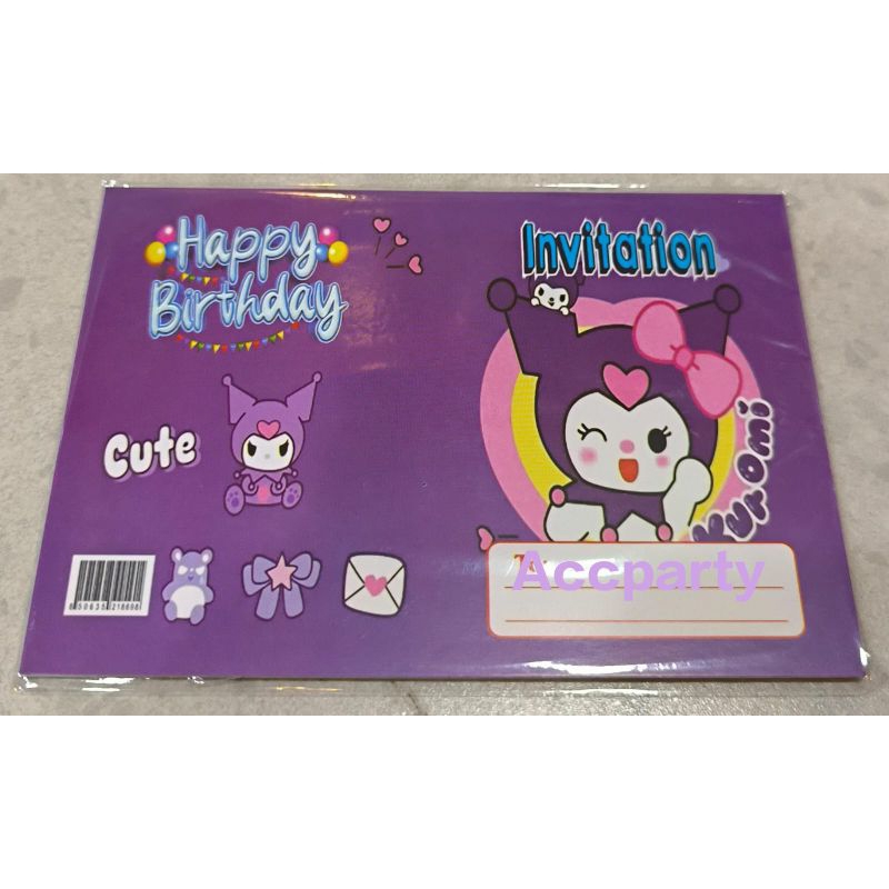 Jual Kartu Ultah Karakter Kuromi / Kartu Undangan Ulang Tahun Anak