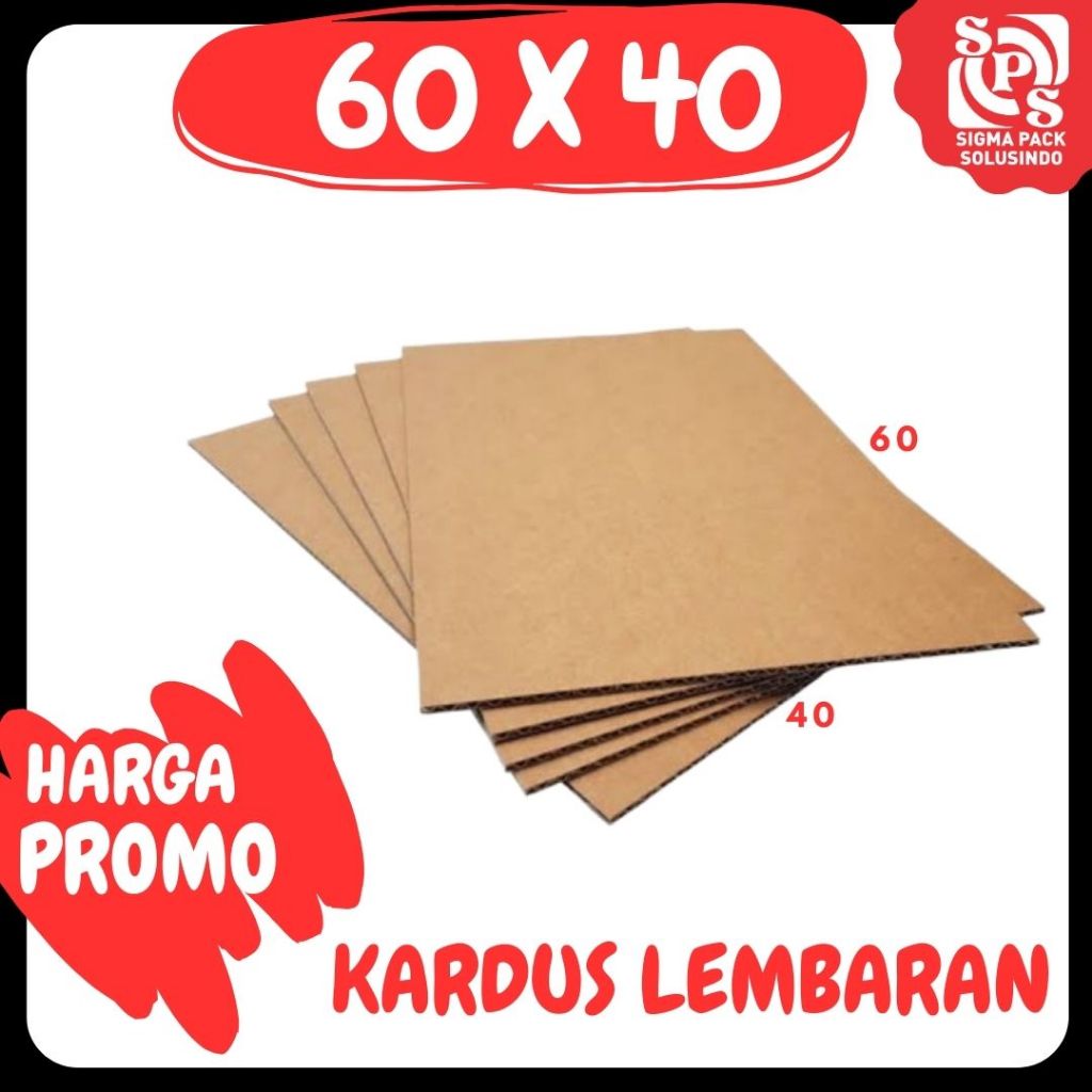 Jual Kardus Lembaran 60x40 / 60x30 / 60x20 / 60x10 Sheet Polos Single ...