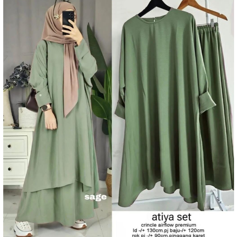 Jual [ PROMO ] Atiya Set - Bahan : crinckle Airflow Baju Setelan Wanita ...