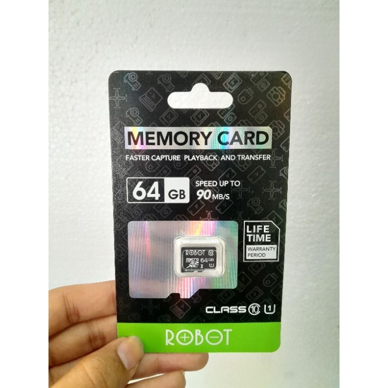 Jual ROBOT 64GB TF CARD/MMC/MEMORY With Package Black clas 10 | Shopee ...