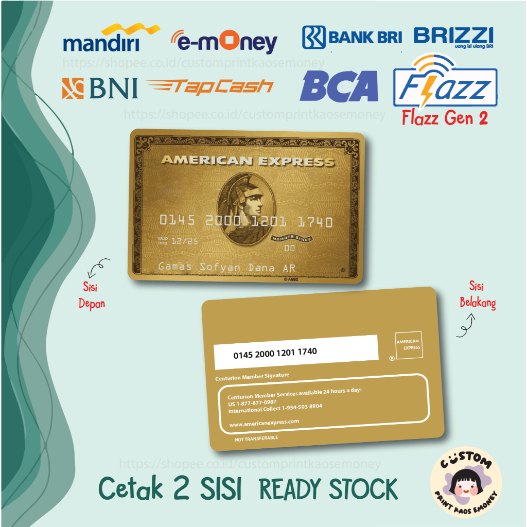 Jual KARTU E MONEY E TOLL KREDIT CARD AMERICAN EXPRESS GOLD AMEX KEREN ...