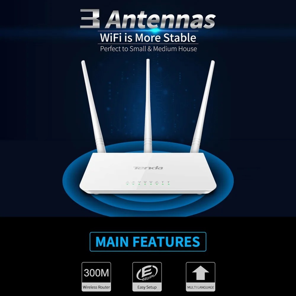 Jual Router Tenda F3 Wireless 300Mbps 3 Antena Support Repeater ...