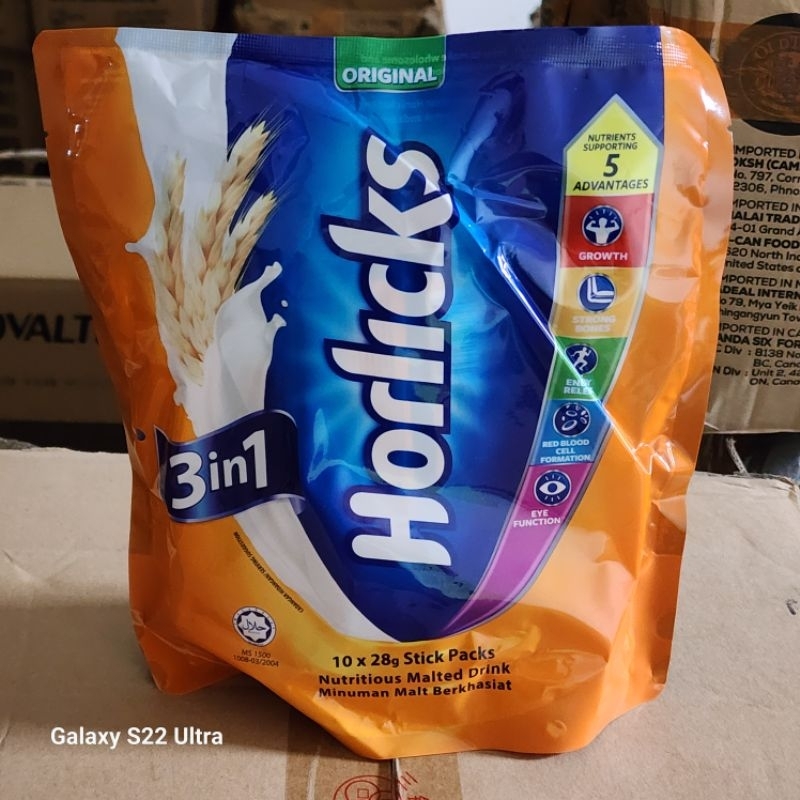 Jual Horlicks Original 3in1 Cereal Sacet Malaysia Label Halal. | Shopee ...