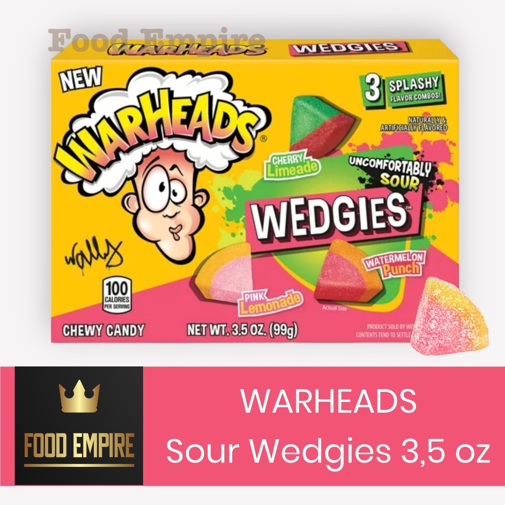 Jual WARHEADS WEDGIES 3.5 oz Sour Chewy Candy 99 gr Permen Warhead
