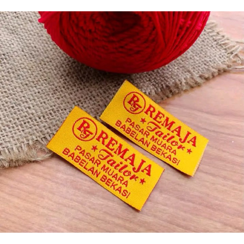 Jual label woven /woven damask /label woven Rajut Bahan di rajut dengan ...