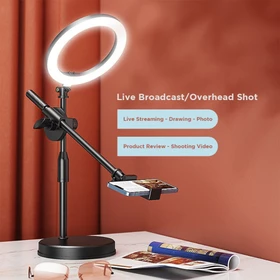 KINGLUCKY K5 Tripod Overhead Stand Hp Lampu Stand Holder Bracket 360° Tripod Konten Tripod HP