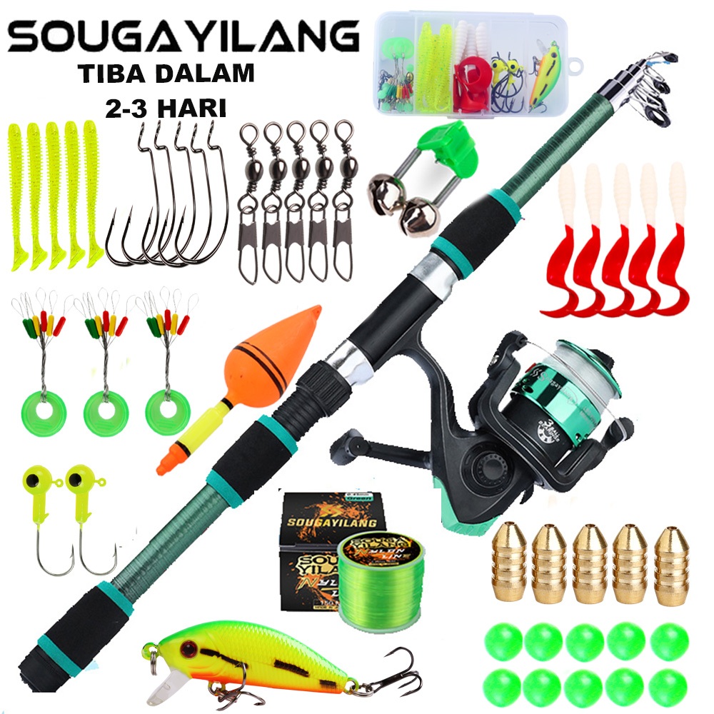 Jual Sougayilang M Joran Pancing Set Gear Ratio Reel Pancing Spinning Fishing Reel Set