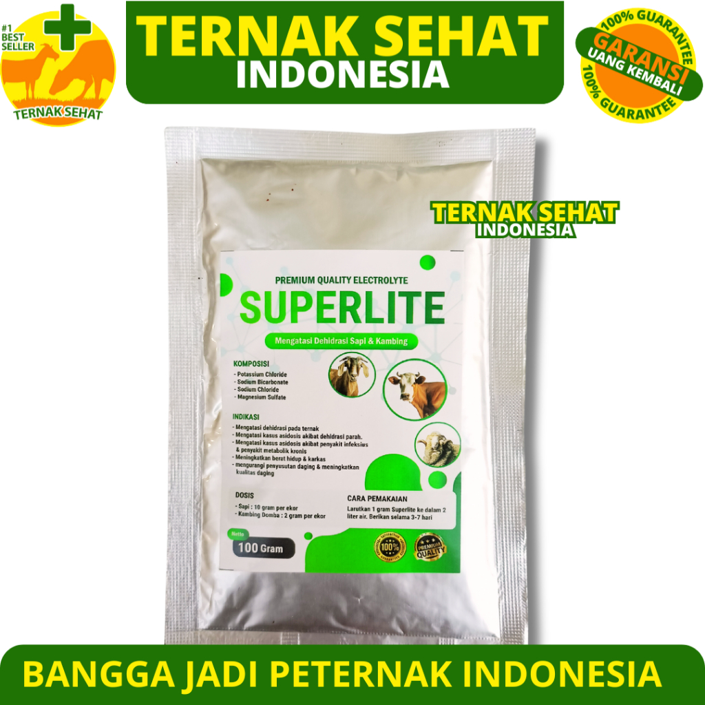 Jual SUPERLITE 100 GRAM - Oralit Elektrolit Mengatasi Dehidrasi Sapi ...