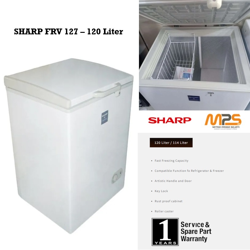 Jual Chest Freezer Sharp FRV 127 (Lemari Beku Buka Atas - 120 Liter ...