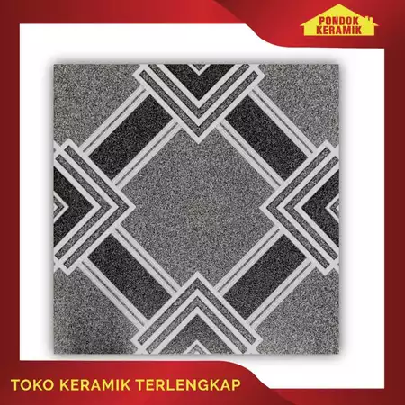 Keramik Lantai Avignon 40x40 Mito Black Motif Dekoratif