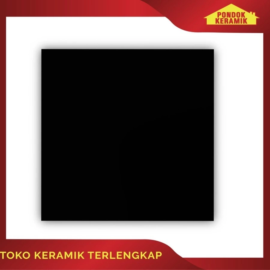 Keramik Lantai Mustika 50x50 Noir Dark Black Hitam Polos