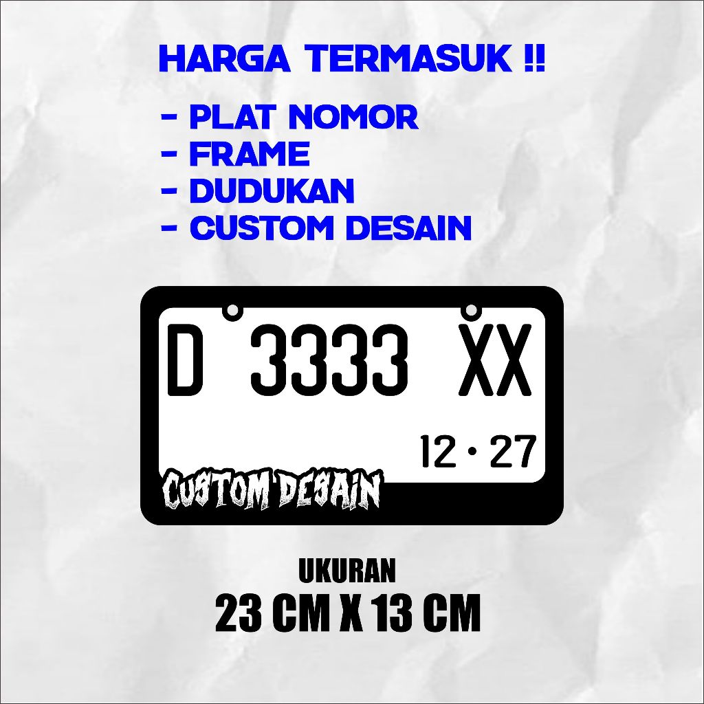 Jual Frame & Plat Nomor Akrilik Model Proper Custom Desain ( BY ...