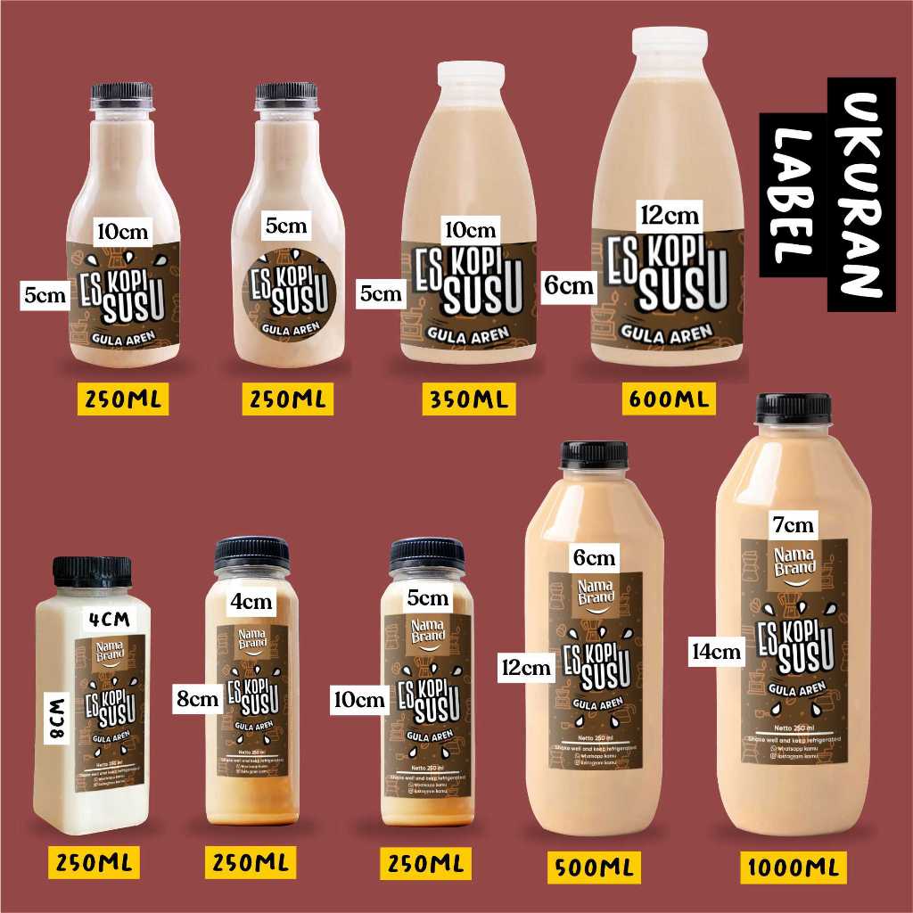 Jual Stiker Label Botol Pir 250ml 330ml Transparan / putih glossy ...