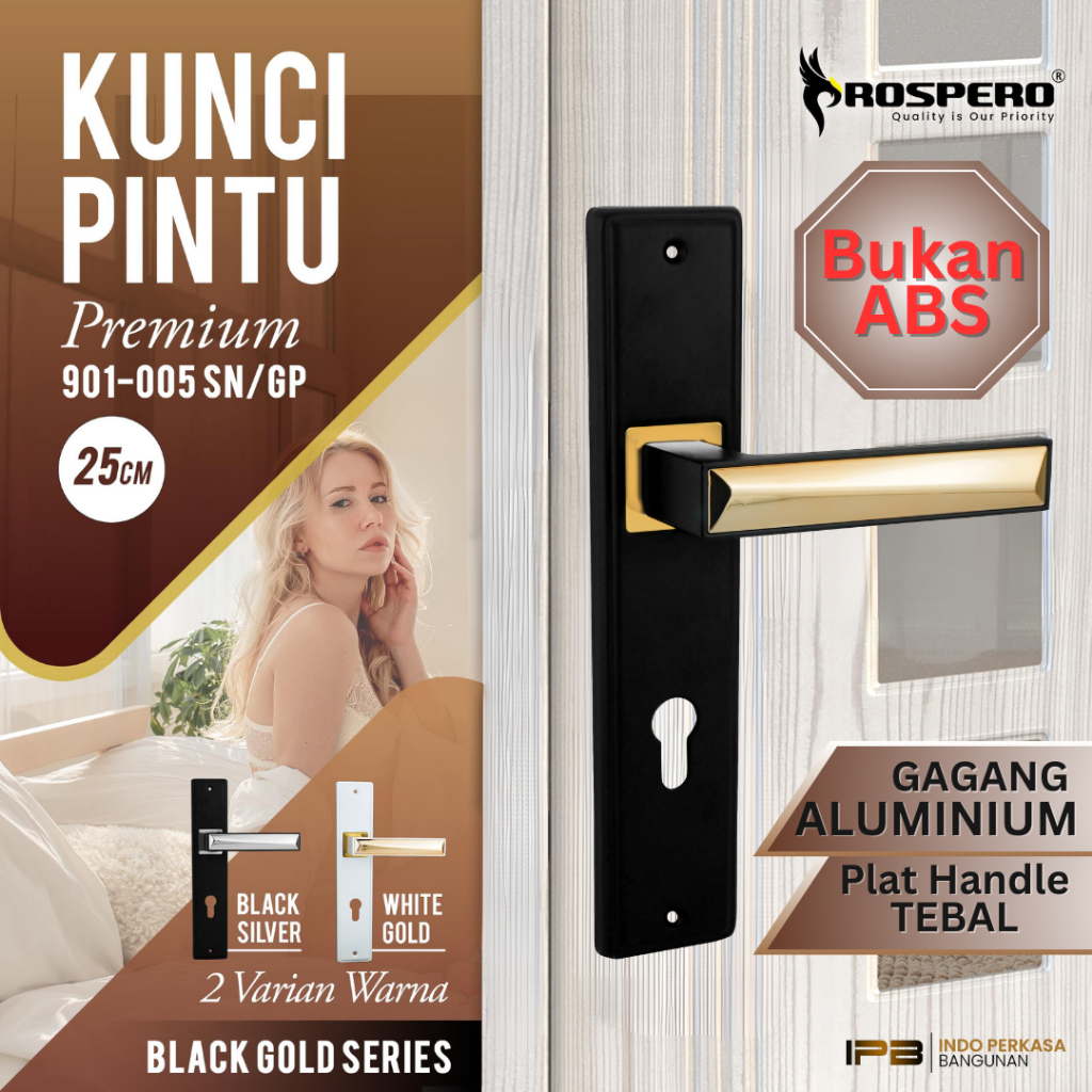 PROSPERO Kunci Pintu Premium Ukuran 25 cm Handle Pintu Kamar Gagang Kunci Rumah Stainless | 955