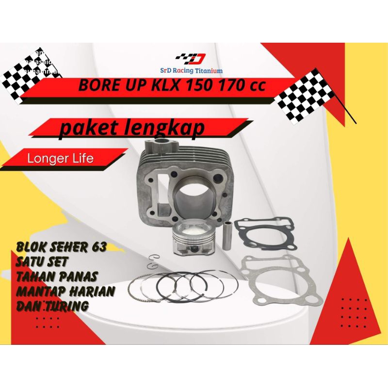 Jual Piston Kit Klx Mm Set Blok Seher Racing Dan Blok Standar Japan Qualoty Shopee