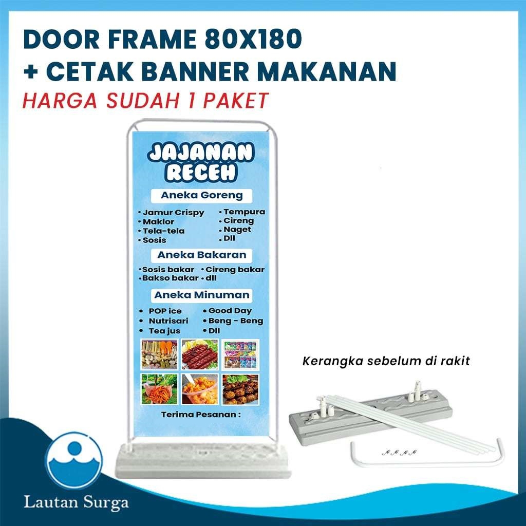 Jual (PAKET Standing Door Frame 80x180 cm) Cetak Standing Banner ...