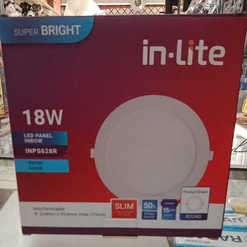 Jual lampu down lite panel inlite 18w12w9w6w inbow inlite lampu panel ...