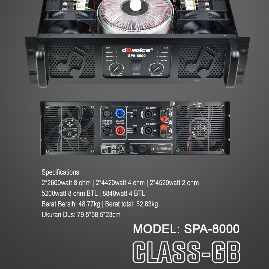 Jual Power dB Voice SPA 8000 Original Amplifier dbVoice SPA8000 Class ...